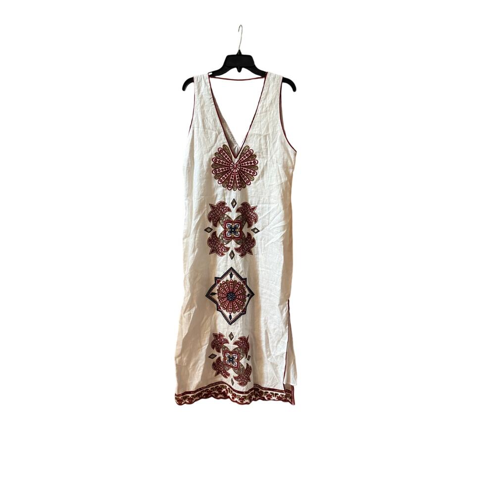 FARM Rio Mary's Tiles Embroidered Linen Dress - Size L (NWOT) - Picture 7 of 8